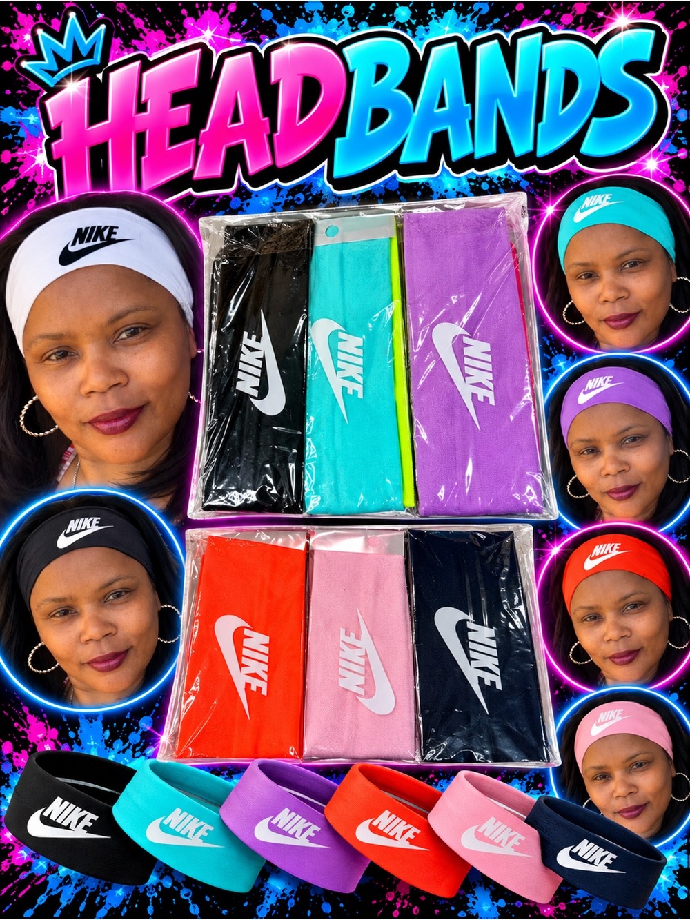 Dozen Assorted Colors Nike Women Headband